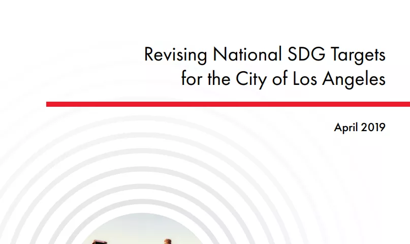 Report cover page with text "Revising National SDG Targets for the City of Los Angeles"