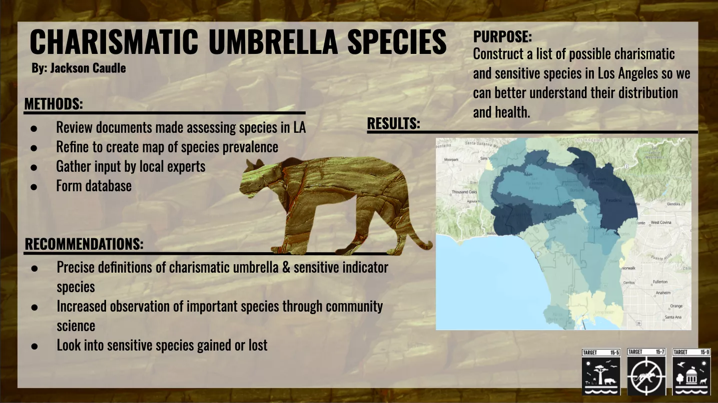 Charismatic Umbrella Species, Jackson Caudle, Summer 2020